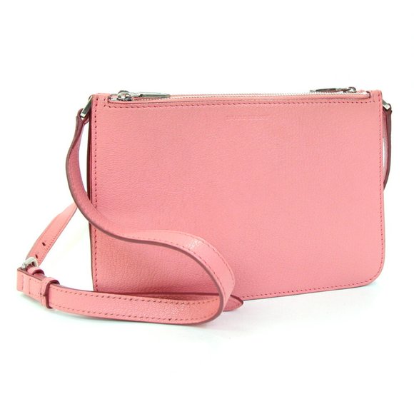 Burberry Shoulder Bag Pink Leather Pochette Women's BURBERRY - Picture 1 of 9